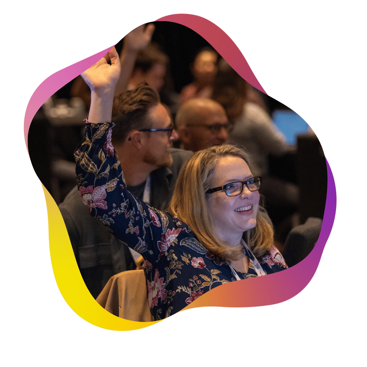 Person raising their hand